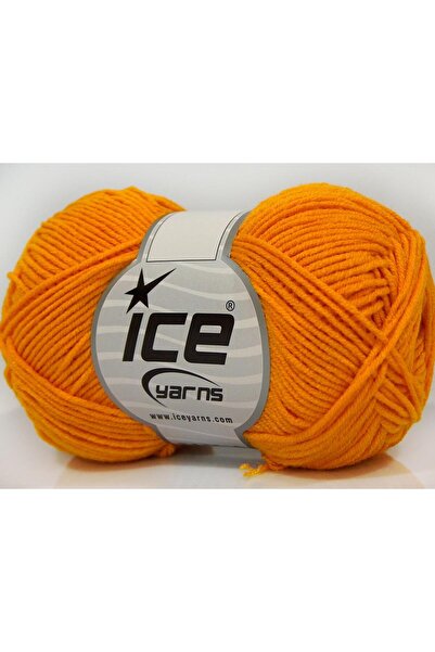 Ice yarns 8x50 جرام. خيوط صيفية من أكريليك الخيزران، لون أصفر داكن، من LORENA...