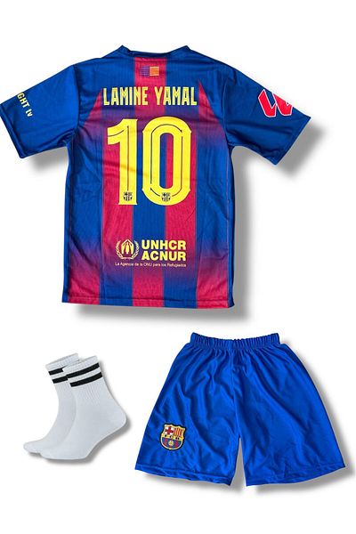 Flextreme (Laminated-Yamal-10 Number Barcelona 2026 New Season εντός έδρας Παιδική φανέλα 3 τεμ
