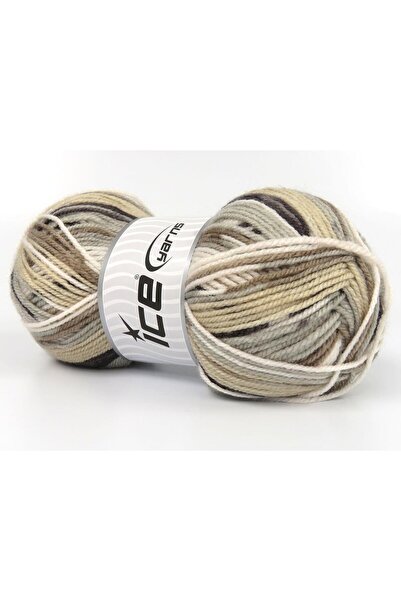 Ice yarns 4x100 جرام. ألوان أكريليك بني من بالاتين، ألوان كريمية، ألوان رمادي...