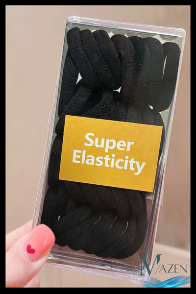 MAZEN Culoare neagră Super elastică pentru păr, pachet de 32 |   Compatibil cu copii și adulți |   Set de catarame din material moale