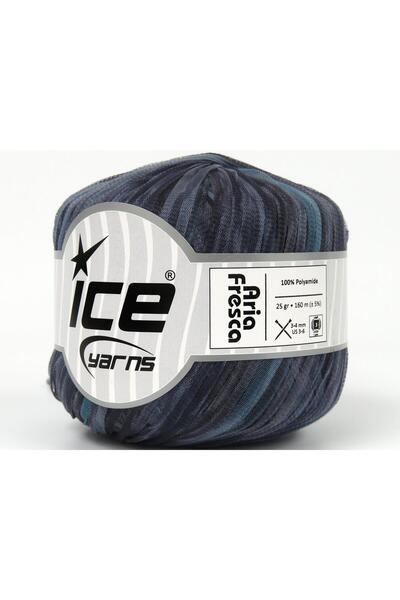 Ice yarns 6×25 جرام. أريا فريسكا أزرق، فيروزي، شريط رمادي، خيوط صيفية، سلسلة