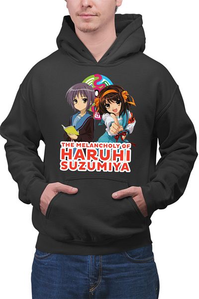 OEM Men's Hoodie Haruhi Suzumiya Yuki Book Read Sci-fi Cosplay Costume
