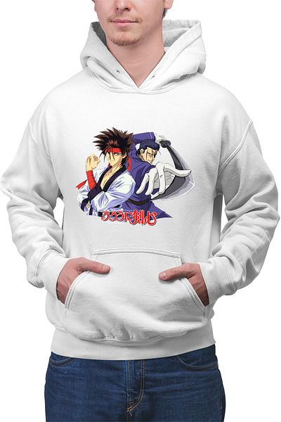 OEM Men's hoodie Rurouni Kenshin Hajime Sanosuke Duo Sword
