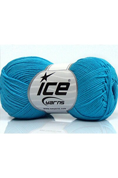 Ice yarns 8x50 جرام. قطن نقي فاخر، قطن تركواز للأطفال، خيوط صيفية، قطن، 100% قطن