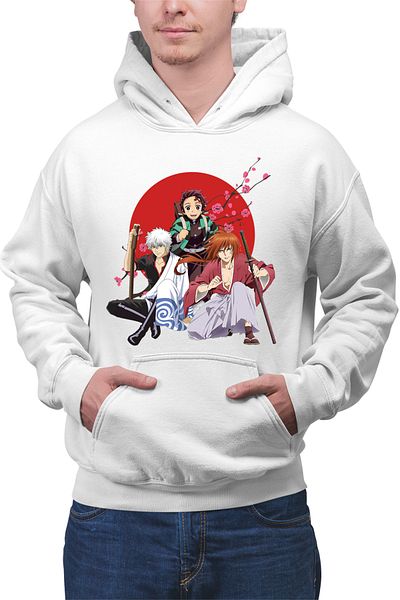 OEM Men's hoodie Rurouni Kenshin Samurai Sakura Trio Harakiri