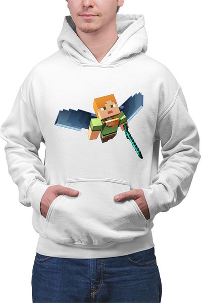 OEM Men's Hoodie Minecraft Elytra Nether End Fly Dragon End Game