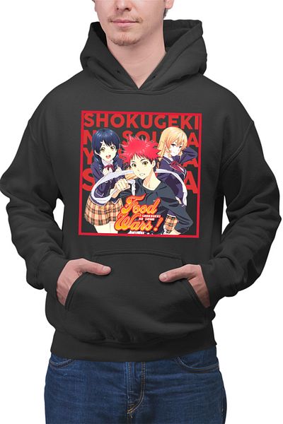 OEM Men's Hoodie Food Wars Souma Megumi Erica Trio Anime Cook