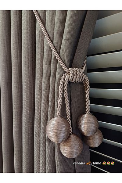 venedik home Dark Mink Color Linen Background Curtain 1X3 Frequently Pleated Custom Made (4 Bulk Accessories Gift)