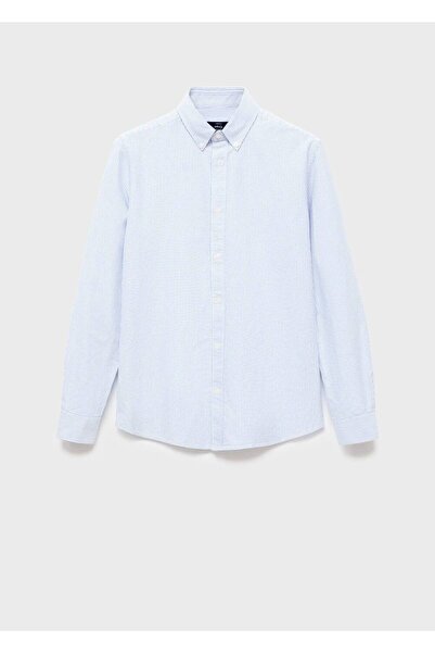 MANGO Man Kodak çizgili %100 pamuklu gömlek