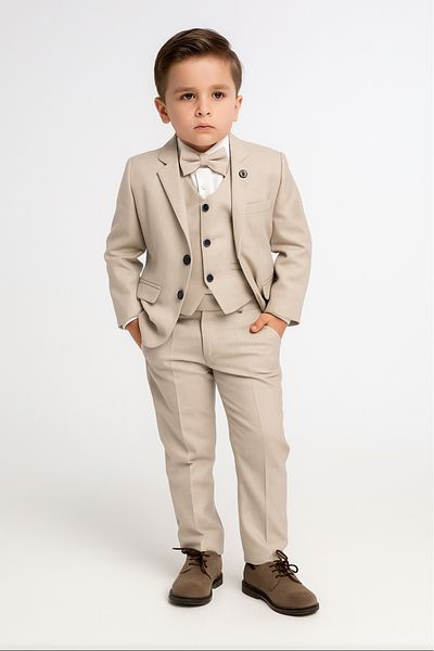 Terry Boy's Bow Tie+Vest+Shirt+Jacket+Pants Groom Suit Tuxedo Special Occasion Suit