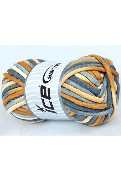 Ice yarns 1×250 جرام. خيوط قطنية جامبو ملونة، بني فاتح، درجات كريمية، درجات ر...