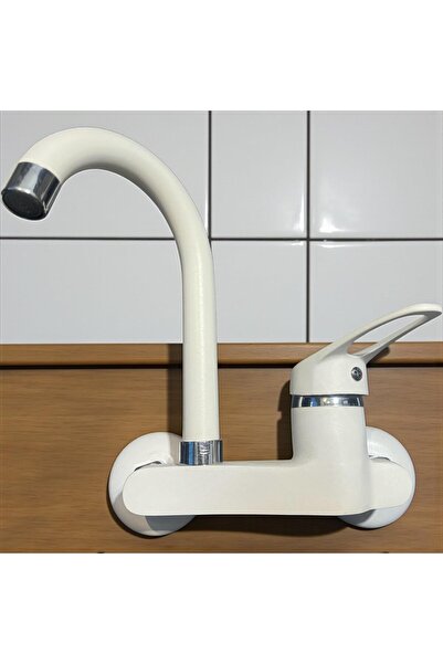 Viosa Beyaz Delta Mix Duvardan Delta Borulu Mutfak Evye Aplike Bataryası