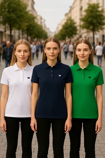 comstar Pachet de 3 tricouri de bază cu guler polo simplu pentru femei
