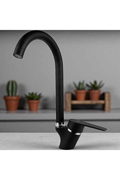 Viosa Mat Siyah Mutfak Lavabo Bataryası Aç Kapa Mix Musluk Sıcak Ve Soğuk Su ...