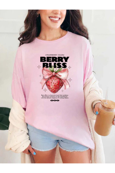 Sarah's Boutique Tricou de damă – 100% bumbac – Minimalist „BERRY BLISS”