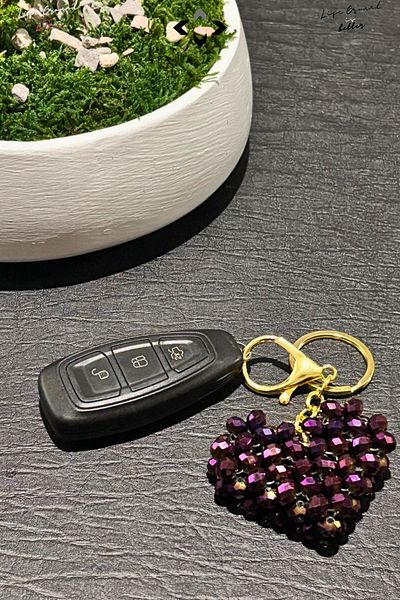 LİGROUND Heart Pattern Bag Charm Keychain Stainless Steel Hook Detailed Heart Charm Home Car Keychain