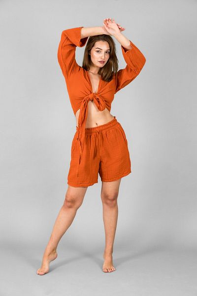 ASC SUN Women's Shorts-Tie Detail Crop Set