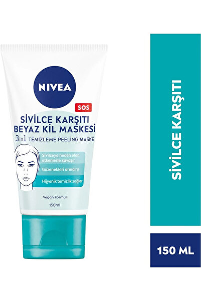 NIVEA 3'Ü 1 ARADA BEYAZ KİL MASKESİ