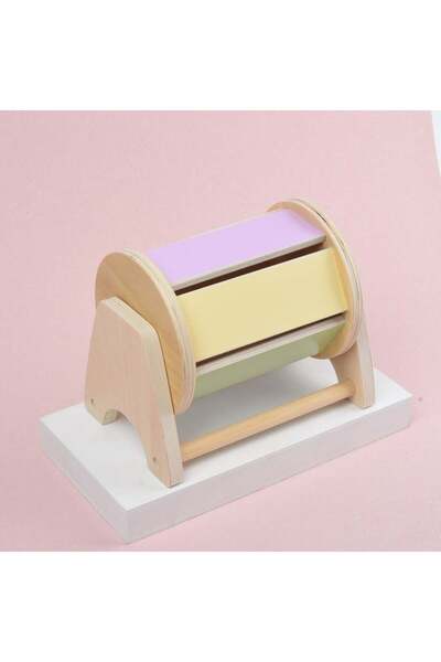 Picodino Montessori Wooden Spinning Drum Pastel