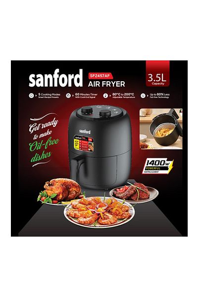 Sanford Sanford 3.5L Air Fryer, 1400W, 5 Programs, 60-Minute Timer, Healthy Oil-Free Cooking