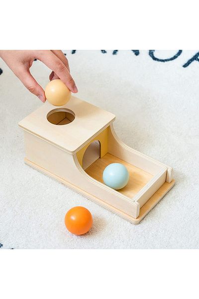 Picodino Cutie Montessori pentru Permanență cu Bile din Lemn - Pastel
