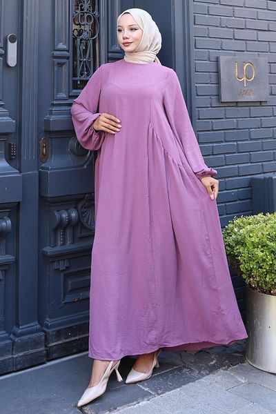 hafsamina Eva Ayrobin Hijab Dress Lilac Hm2454