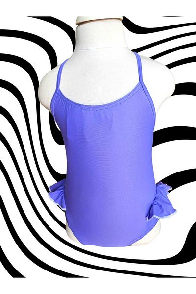KİDSFASHİON Purple Swimsuit with Ruffle for Girls