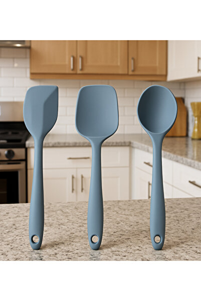 HZL HOME Gray Short Size 20 cm Set of 3, Ultra Hard Tip Silicone Cake, Serving Set