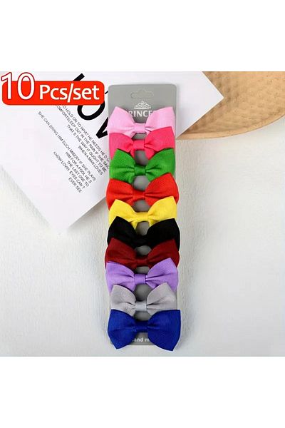 Atılgan Grp 10Pcs Bow Korean Style Cute Hair Clip