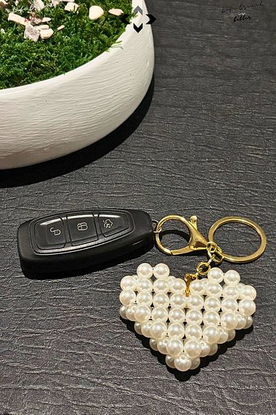 LİGROUND Heart Pattern Bag Charm Keychain Stainless Steel Hook Detailed Heart Charm Home Car Keychain
