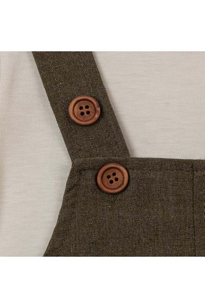 NECİXS BEBEE Tshirt Short Salopet Set Khaki