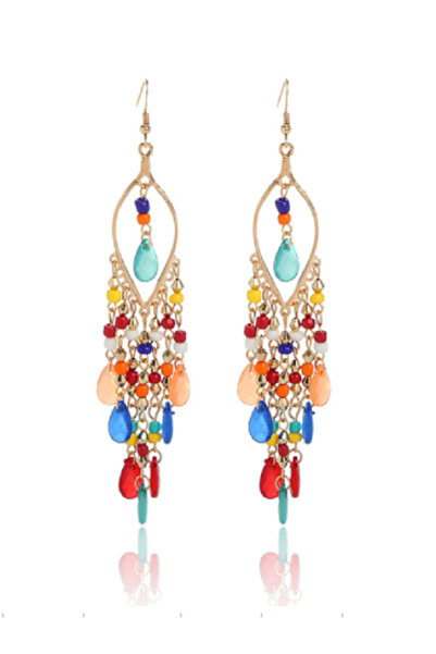 çelik takı design أقراط ملونة بتصميم متدلي من الفولاذ المقاوم للصدأ 5