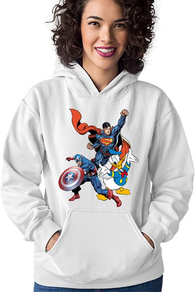 OEM Hanorac dama Captain America Superman Donald Duck Hero Strong Cool