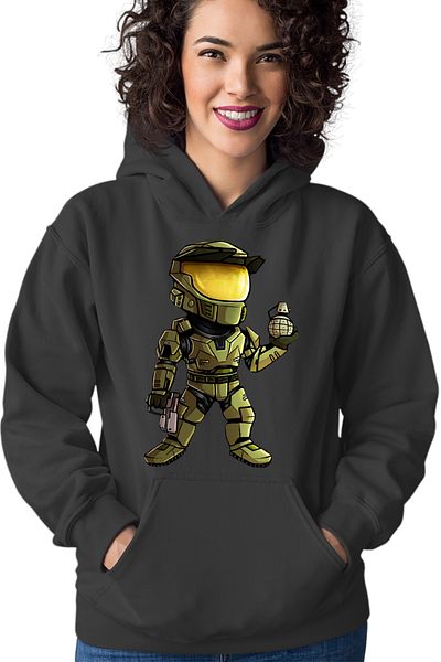 OEM Women's Hoodie Halo Grenade Combat Soldier Video Game