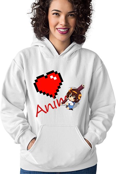 OEM Women's hoodie Haruhi Suzumiya Love Anime Minecraft Write School