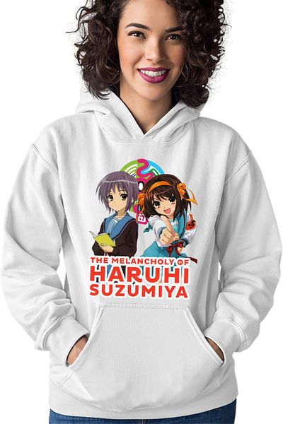 OEM Women's Hoodie Haruhi Suzumiya Yuki Book Read Sci-fi Cosplay Costume