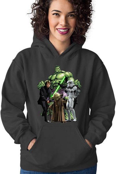 OEM Hanorac dama Star Wars Luke Skywalker Incredible Hulk Jedi Yoda