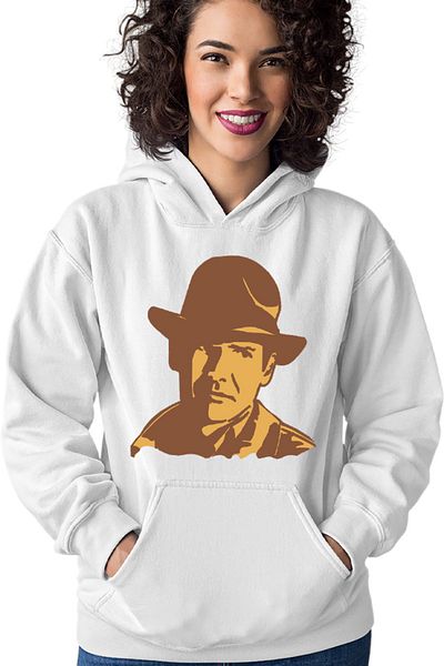 OEM Women's sweatshirt Indiana Jones Portrait Art Wolfgang Hohlbein