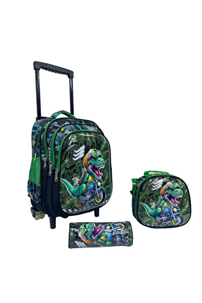 Tradeo Kids School Trolley Backpack Set, 3 Pieces, Rolling Bag with Lunch Box...