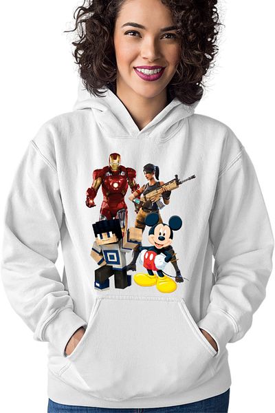 OEM Hanorac dama Ironman Mickey Mouse Minecraft Fortnite Games