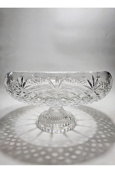 AKDEN STORE Crystal Cutting Decor Elegant Series 26 cm Tableware Glass Bowl