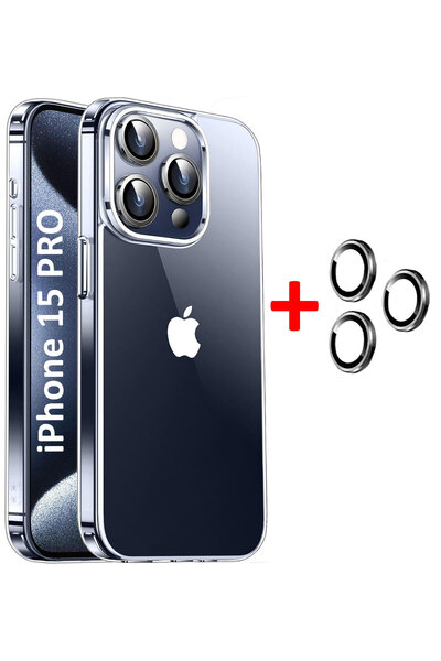 CEPSTOK Case for iPhone 15 Pro Case Transparent Edges Cover with Silicone Len...