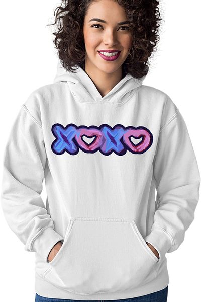 OEM Women's Hoodie XOXO Logo Heart Abstract Minimalist Drama