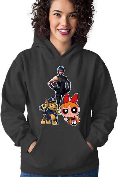 OEM Women's Hoodie Fortnite Panther Cat Costume Skin Powerpuff Girls