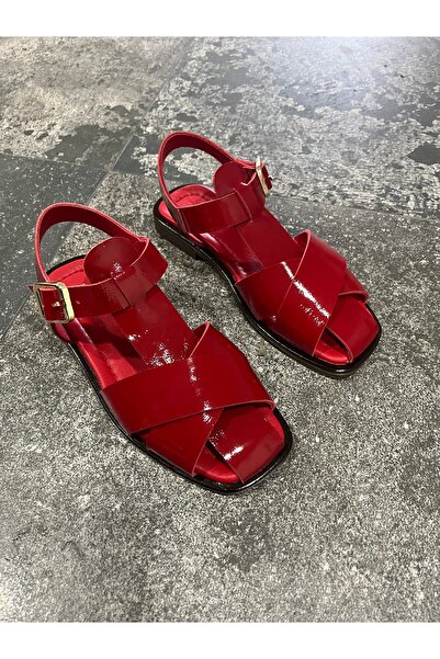 Butik Noble Shoes Genuine Leather Patent Leather Sandals