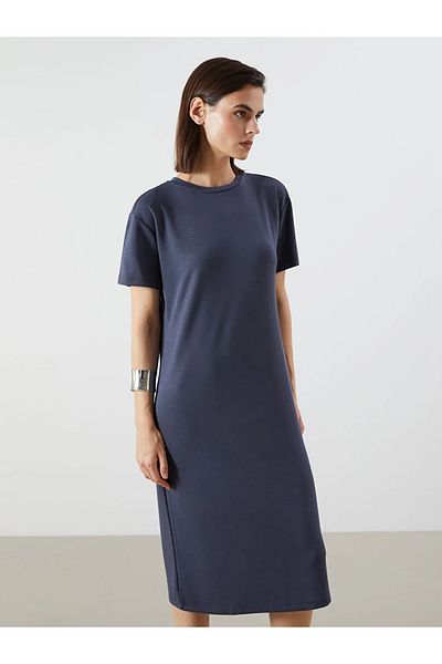 LC Waikiki Lcw Vision Anthracite Crew Neck Dress