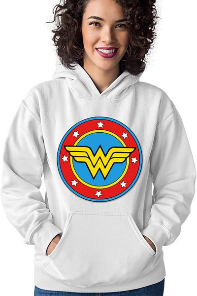 OEM Hanorac dama Wonder Woman Logo Symbol Stars Flag Round Marvel DC