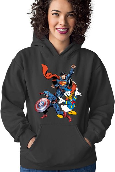 OEM Hanorac dama Captain America Superman Donald Duck Hero Strong Cool