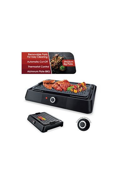 Sanford Sanford 1600W Electric Grill - Large 39 x 22 cm Grilling Surface, Automatic Temperature Control and Safety