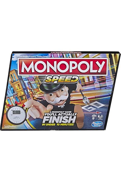 Monopoly Speed Board Game, Play in Under 10 Minutes, Fast-Playing Board Game for Ages 8 and Up, Game